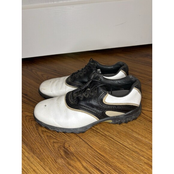 FootJoy Golf Shoes Mens 9.5 Black White Good Contour Series 54031 Leather Spiked main image 7